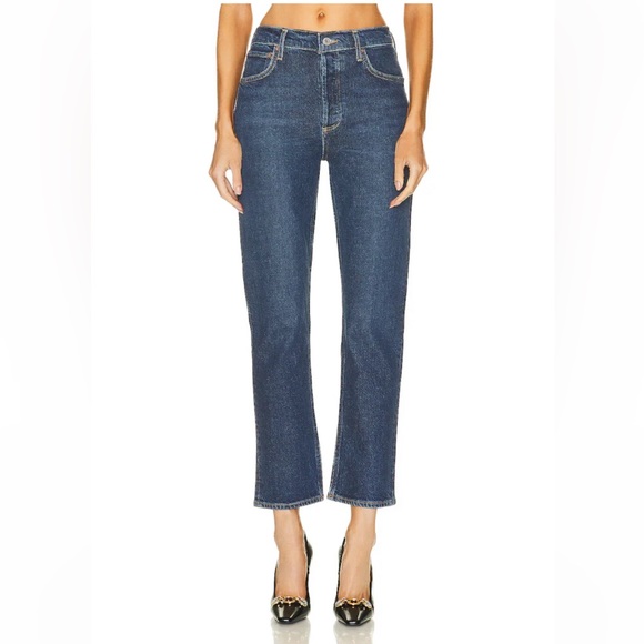 AGOLDE Riley Long High Rise Straight Jeans - Picture 1 of 16